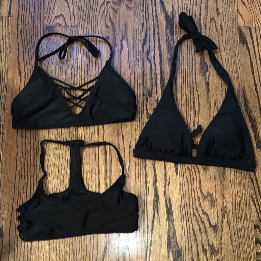 Bundle/ lot 3 black bikini tops